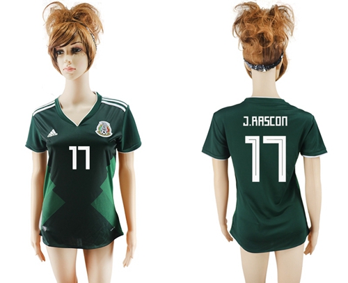 Women's Mexico #17 J.Rascon Home Soccer Country Jersey